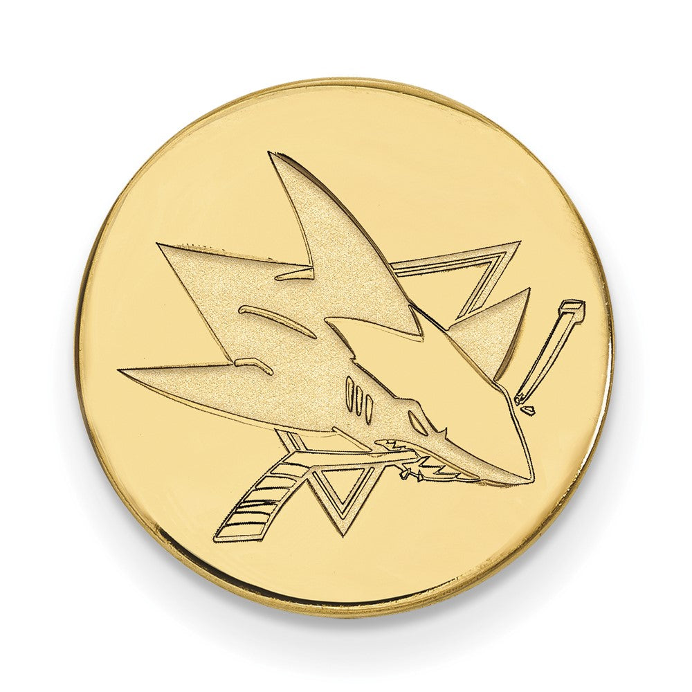14K Yellow Gold Gold NHL LogoArt San Jose Sharks Lapel Pin