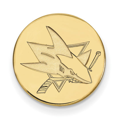 14K Yellow Gold Gold NHL LogoArt San Jose Sharks Lapel Pin