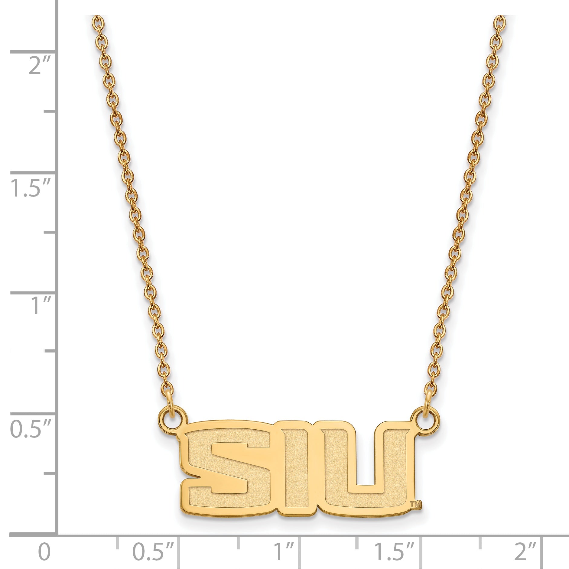 10K Yellow Gold Logoart Southern Illinois University S I U Small Pendant 18 Inch Necklace