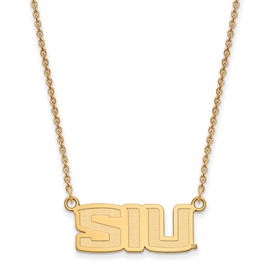 10K Yellow Gold Logoart Southern Illinois University S I U Small Pendant 18 Inch Necklace