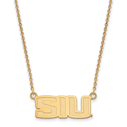 Gold Plated Sterling Silver Logoart Southern Illinois University S I U Small Pendant 18 Inch Necklace