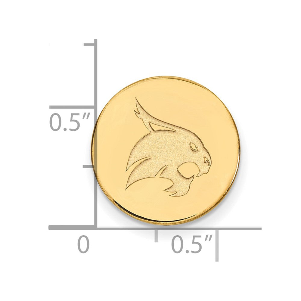 14K Yellow Gold Gold LogoArt Texas State University Bobcat Lapel Pin