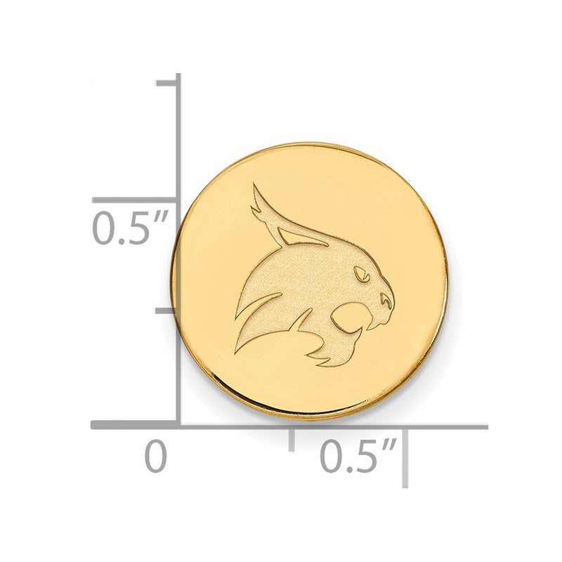 14K Yellow Gold Gold LogoArt Texas State University Bobcat Lapel Pin