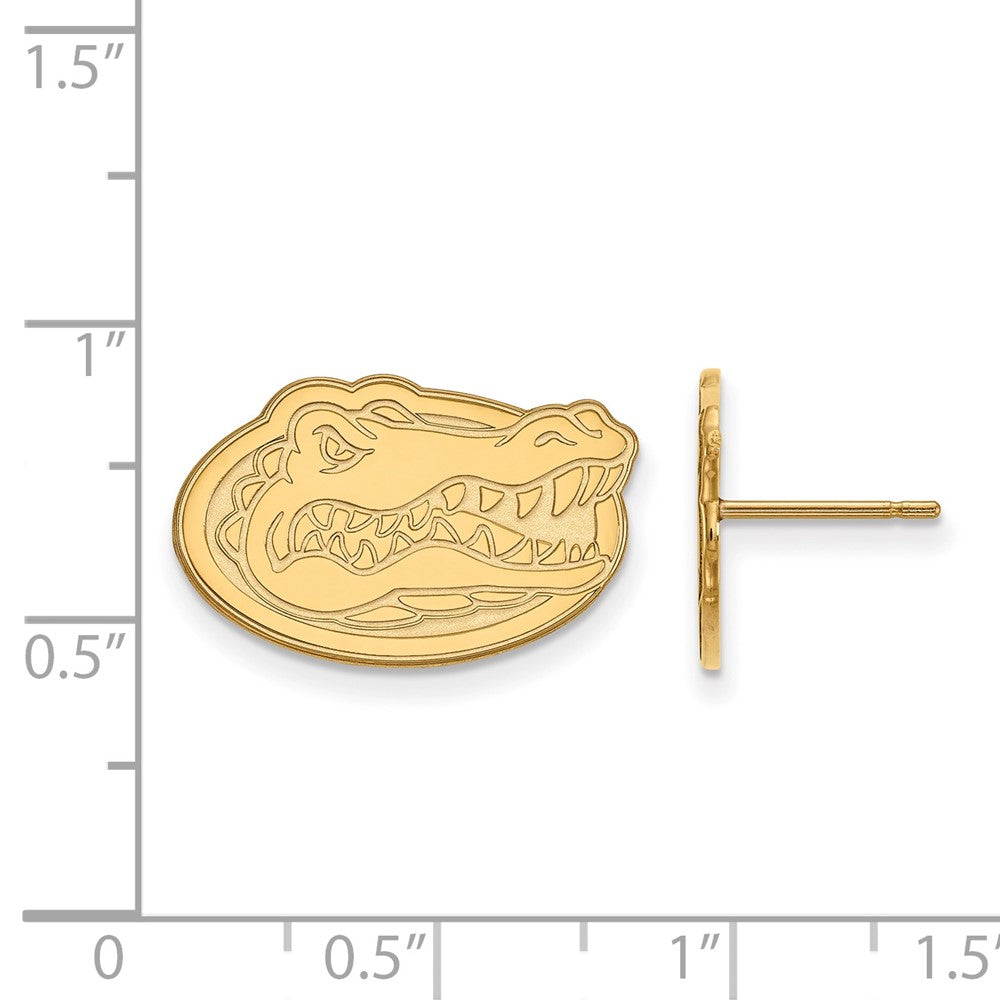 Gold Plated Sterling Silver Logoart University Of Florida Gator Small Post Earrings