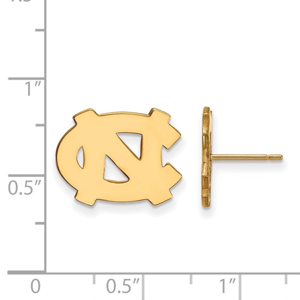 14K Yellow Gold Logoart University Of North Carolina N C Small Post Earrings