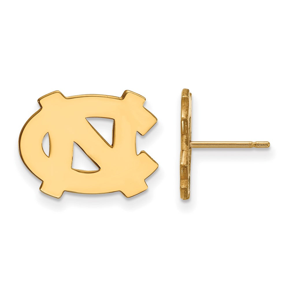 14K Yellow Gold Logoart University Of North Carolina N C Small Post Earrings