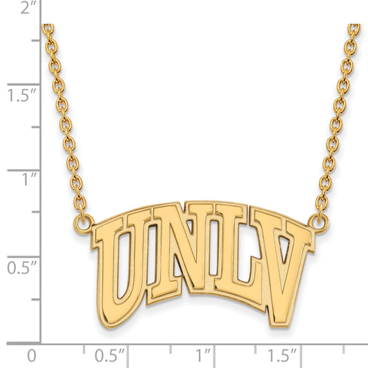 10K Yellow Gold Logoart University Of Nevada Las Vegas U N L V Large Pendant 18 Inch Necklace