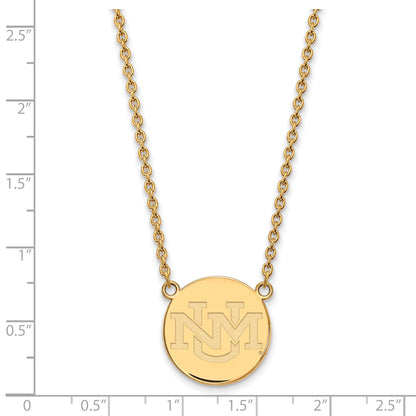 10K Yellow Gold Logoart University Of New Mexico Large Pendant 18 Inch Necklace