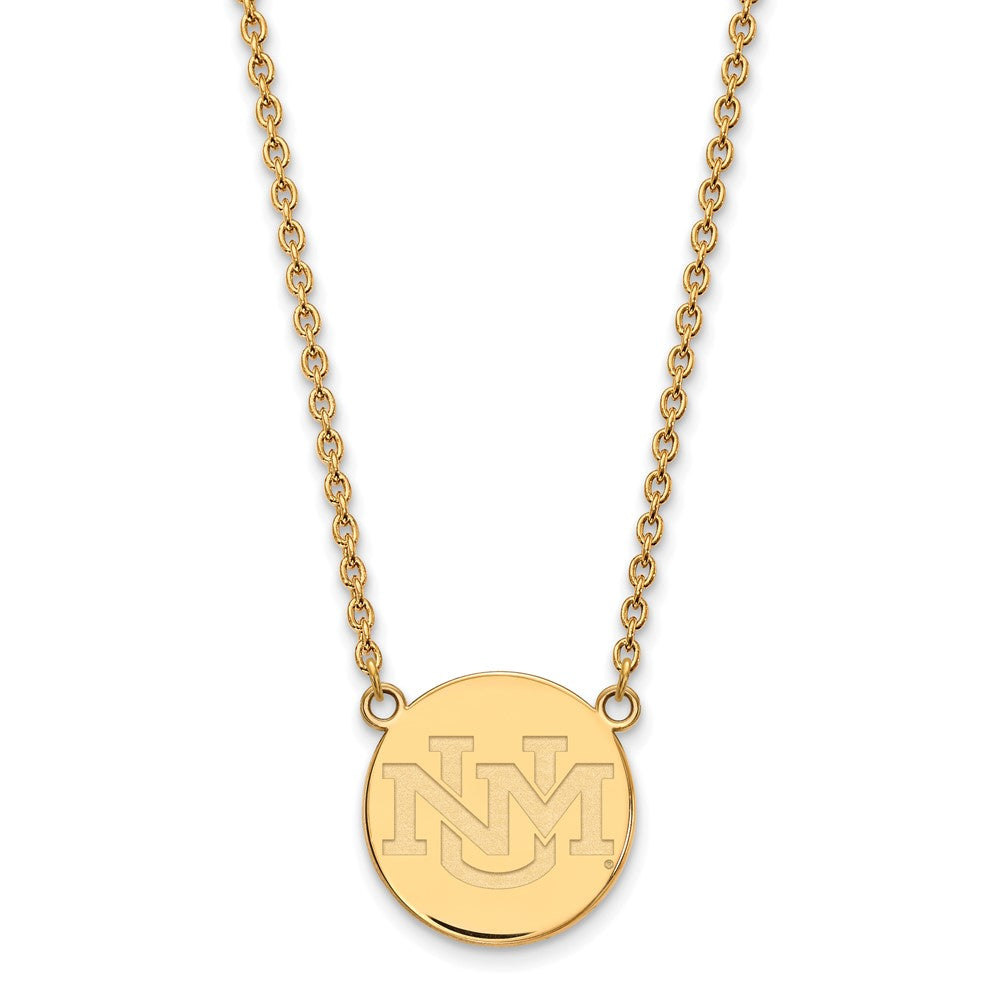 Gold Plated Sterling Silver Logoart University Of New Mexico Large Pendant 18 Inch Necklace
