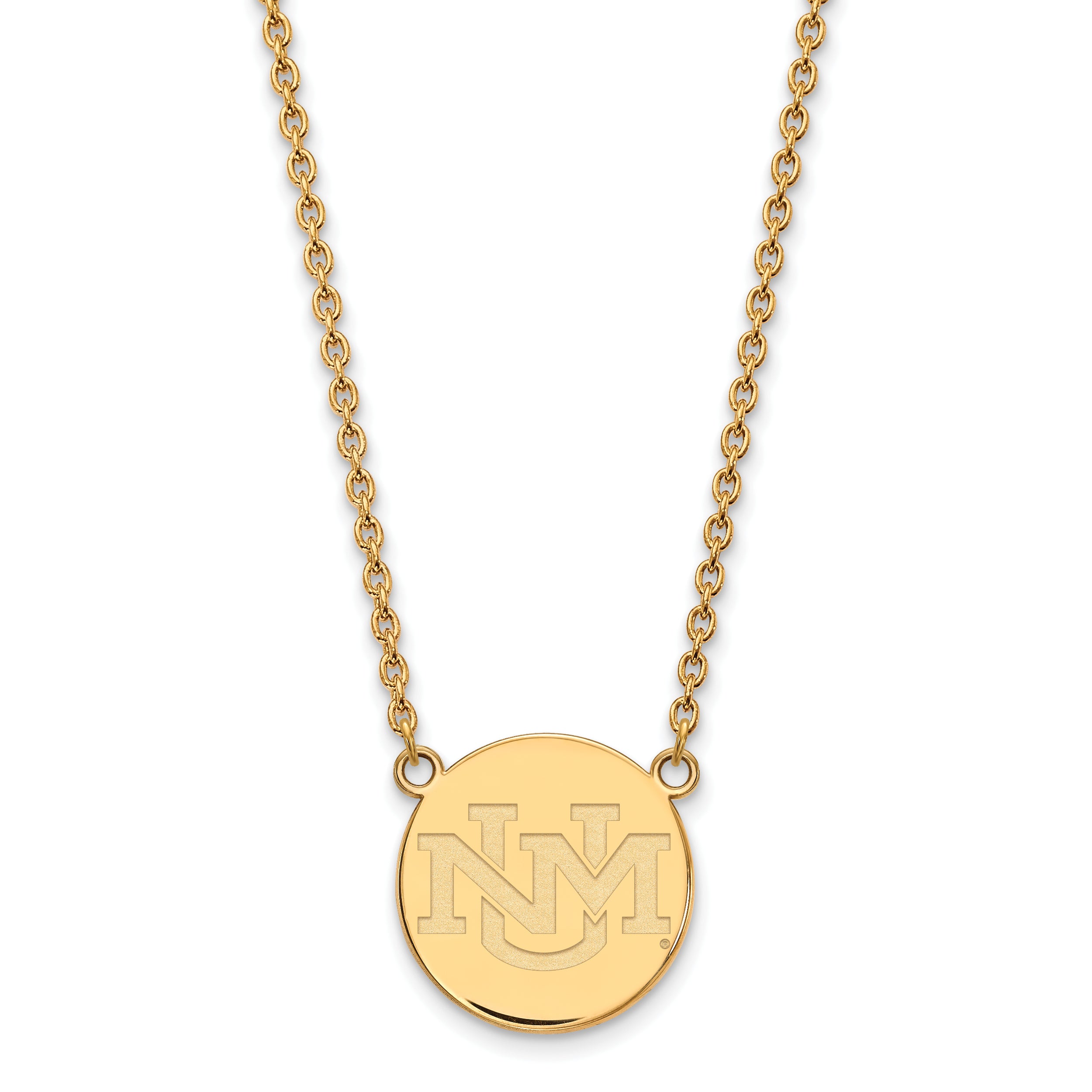 10K Yellow Gold Logoart University Of New Mexico Large Pendant 18 Inch Necklace