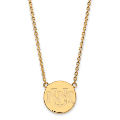 10K Yellow Gold Logoart University Of New Mexico Large Pendant 18 Inch Necklace