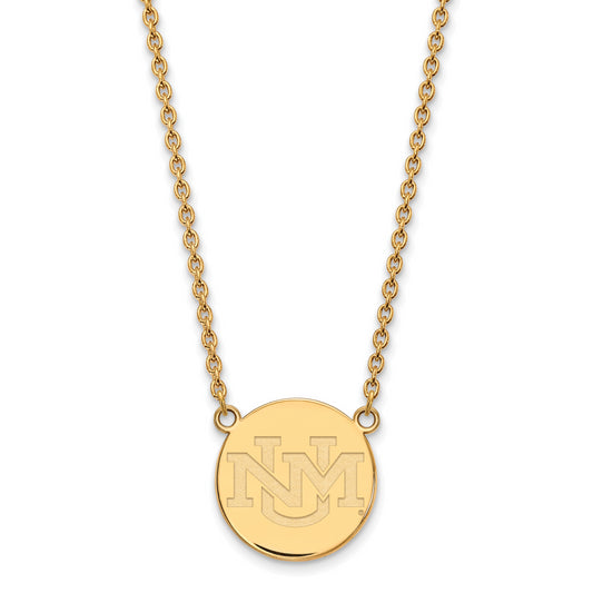 10K Yellow Gold Logoart University Of New Mexico Large Pendant 18 Inch Necklace