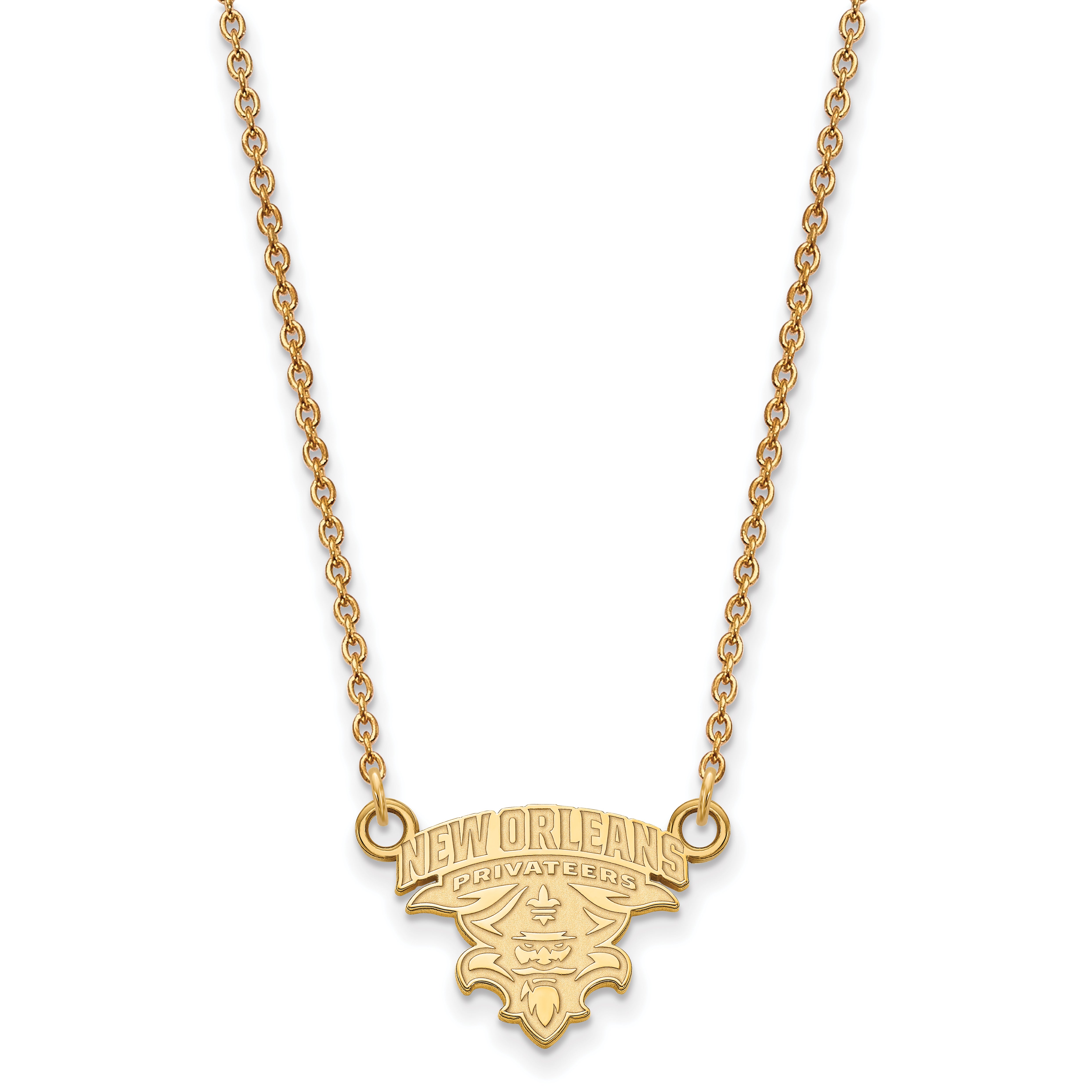 10K Yellow Gold Logoart University Of New Orleans U N O Small Pendant 18 Inch Necklace
