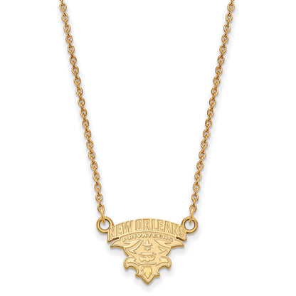 10K Yellow Gold Logoart University Of New Orleans U N O Small Pendant 18 Inch Necklace