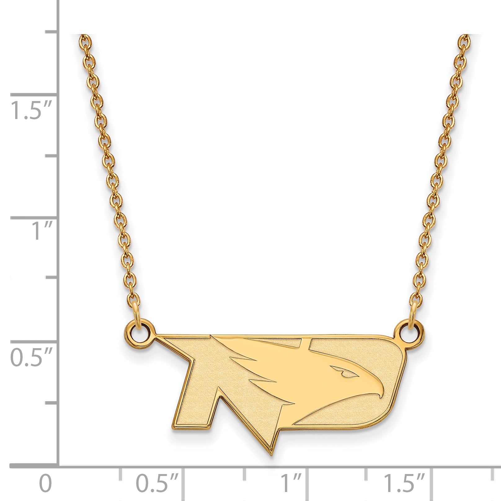 10K Yellow Gold Logoart University Of North Dakota Small Pendant 18 Inch Necklace