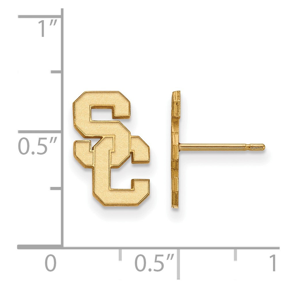 Gold Plated Sterling Silver University Of Southern California S C Small Post Earrings