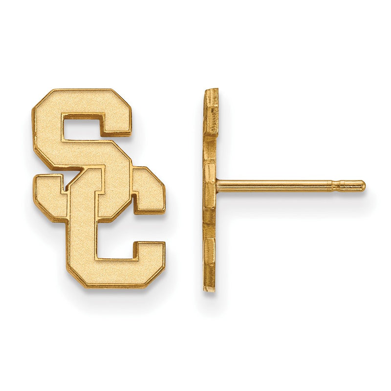 10K Yellow Gold University Of Southern California S C Small Post Earrings