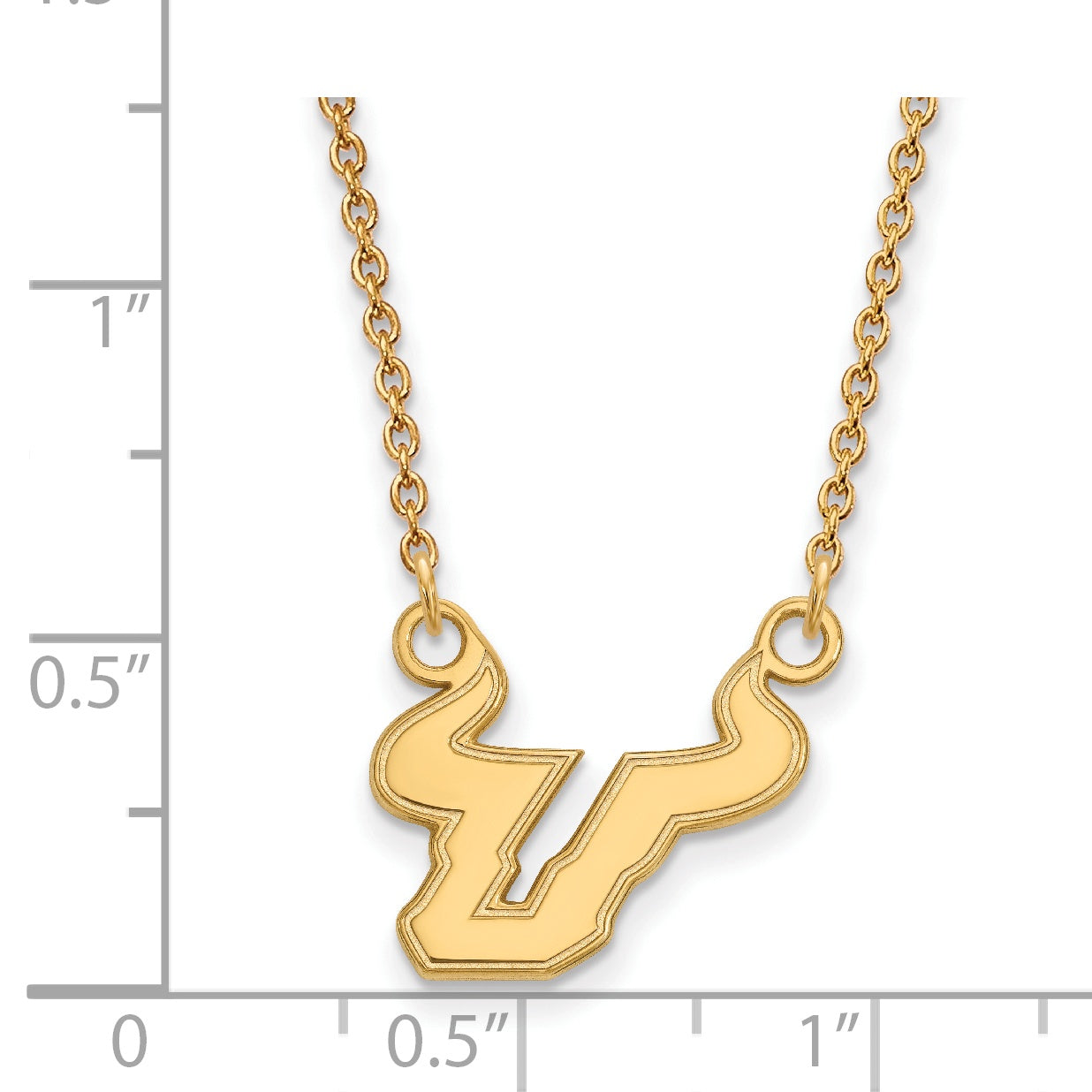 10K Yellow Gold Logoart University Of South Florida Bull Small Pendant 18 Inch Necklace