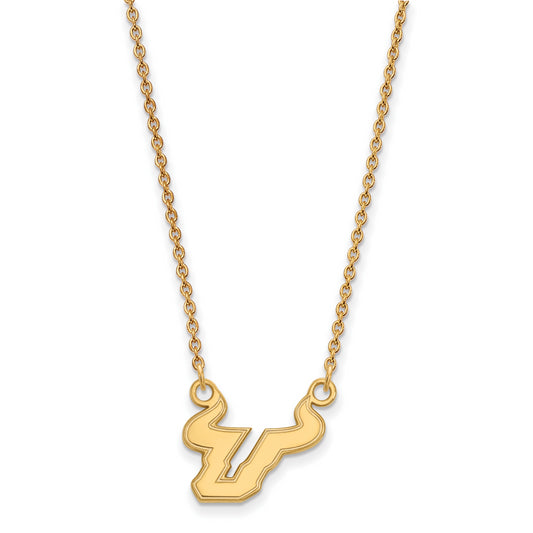 10K Yellow Gold Logoart University Of South Florida Bull Small Pendant 18 Inch Necklace