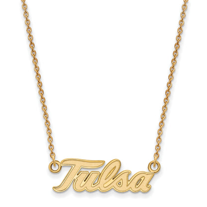 10K Yellow Gold Logoart University Of Tulsa T U Large Pendant 18 Inch Necklace