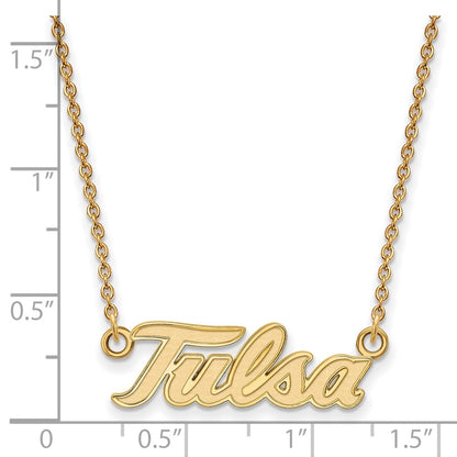 10K Yellow Gold Logoart University Of Tulsa T U Large Pendant 18 Inch Necklace
