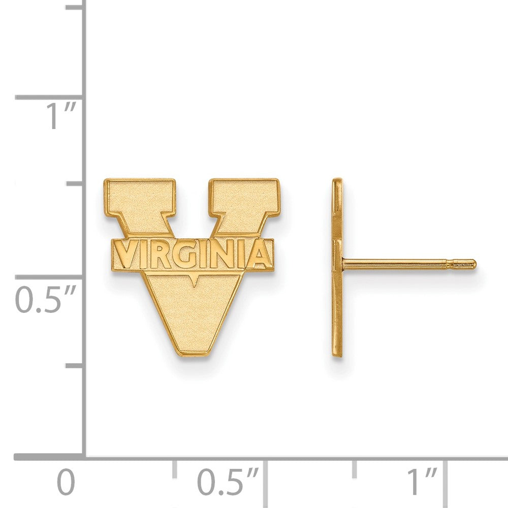 14K Yellow Gold Logoart University Of Virginia Small Post Earrings