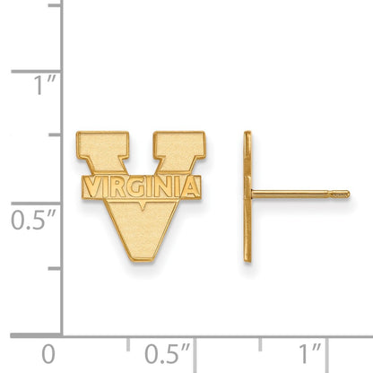 10K Yellow Gold Logoart University Of Virginia Small Post Earrings