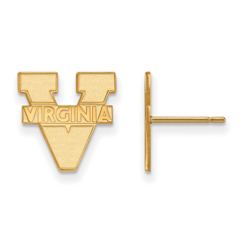 10K Yellow Gold Logoart University Of Virginia Small Post Earrings