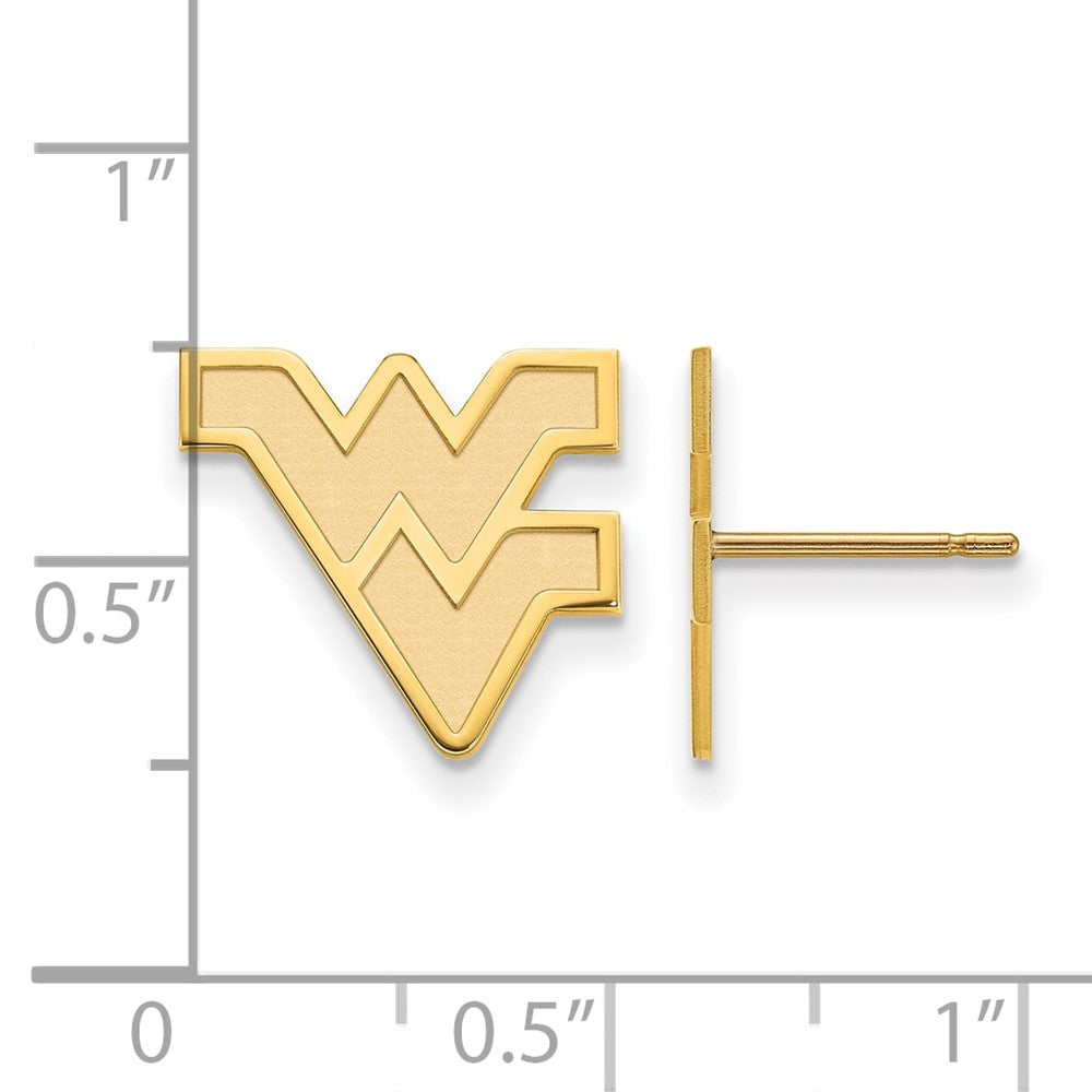 14K Yellow Gold Logoart West Virginia University W V Small Post Earrings