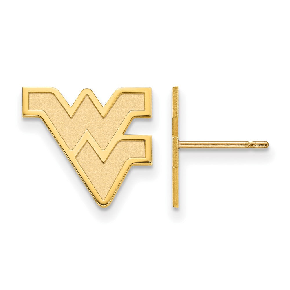 14K Yellow Gold Logoart West Virginia University W V Small Post Earrings