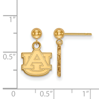 Gold Plated Sterling Silver Logoart Auburn University A U Dangle Ball Post Earrings