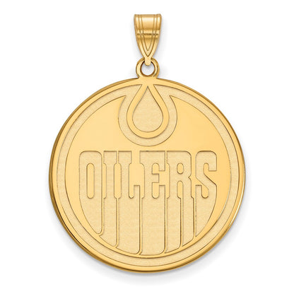 14K Yellow Gold Nhl Logoart Edmonton Oilers Extra Large Pendant