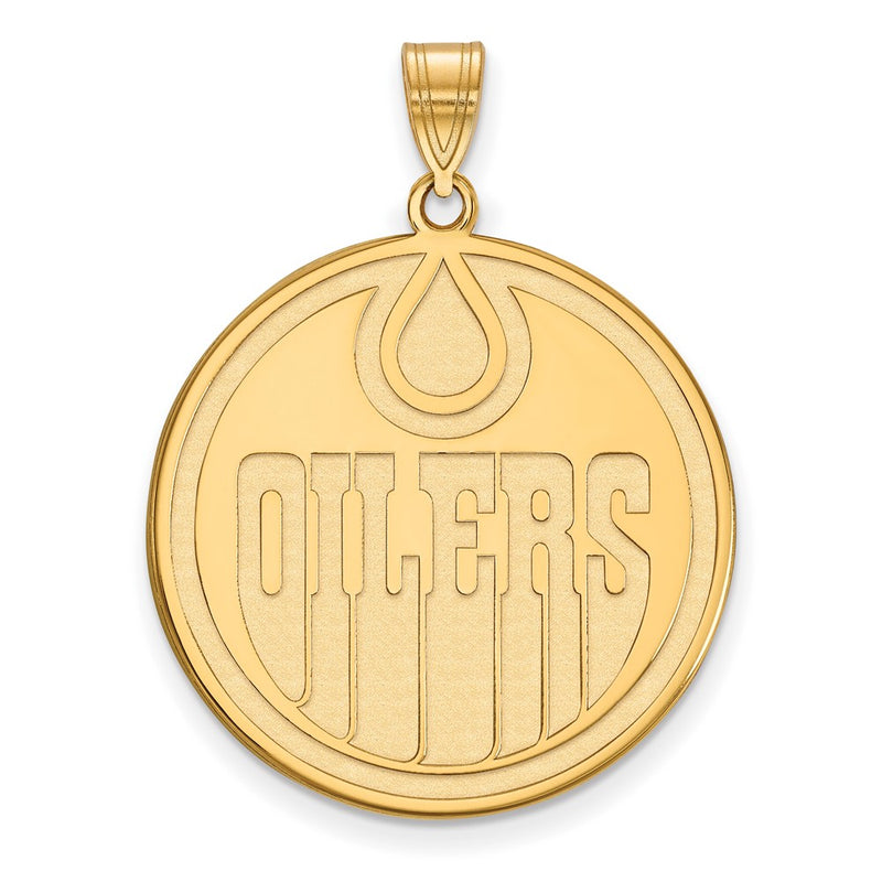 14K Yellow Gold Nhl Logoart Edmonton Oilers Extra Large Pendant