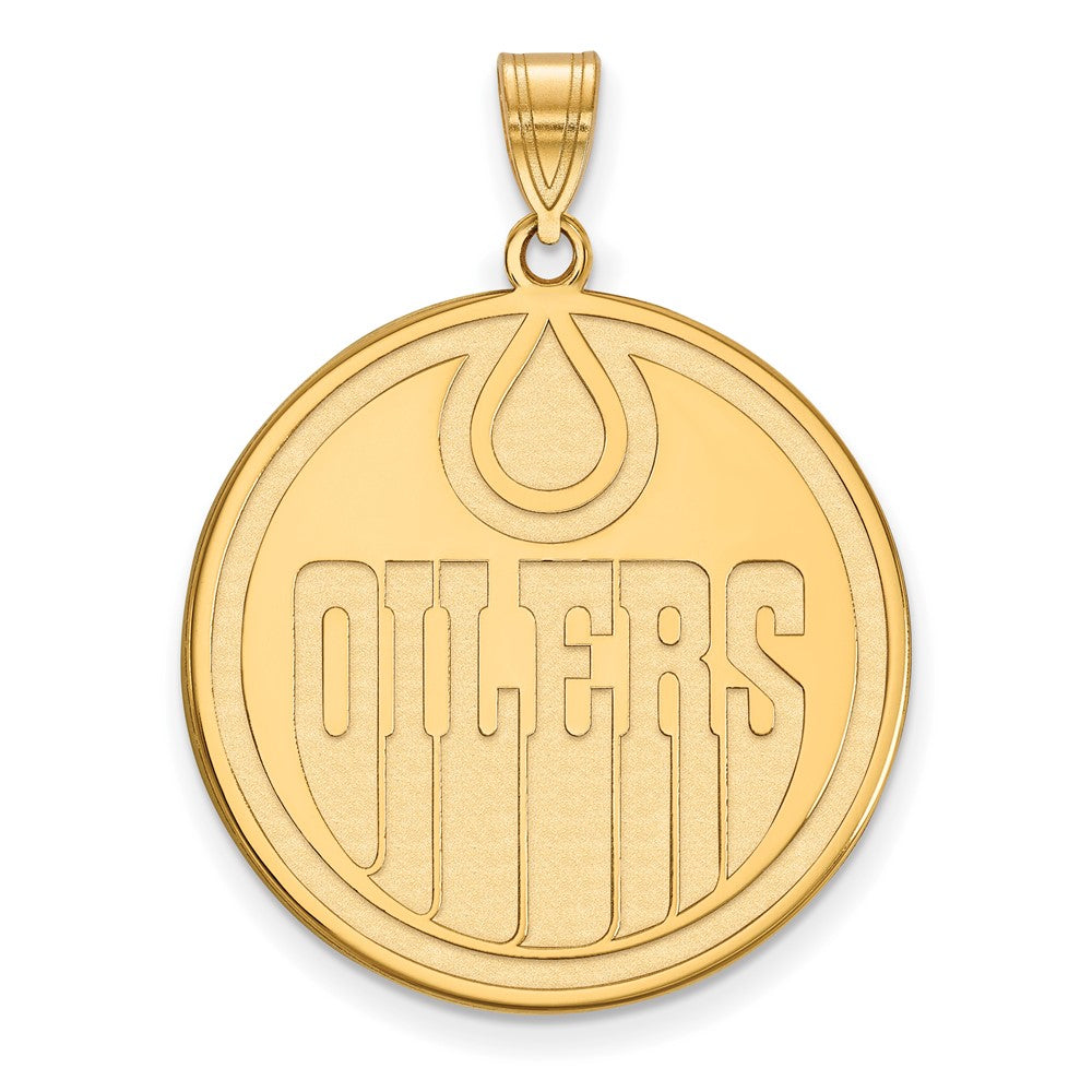 Gold Plated Sterling Silver Nhl Logoart Edmonton Oilers Extra Large Pendant