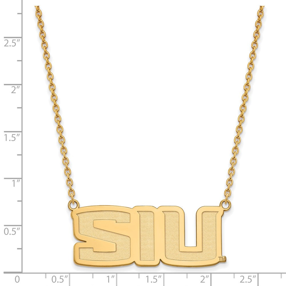 Gold Plated Sterling Silver Logoart Southern Illinois University S I U Large Pendant 18 Inch Necklace