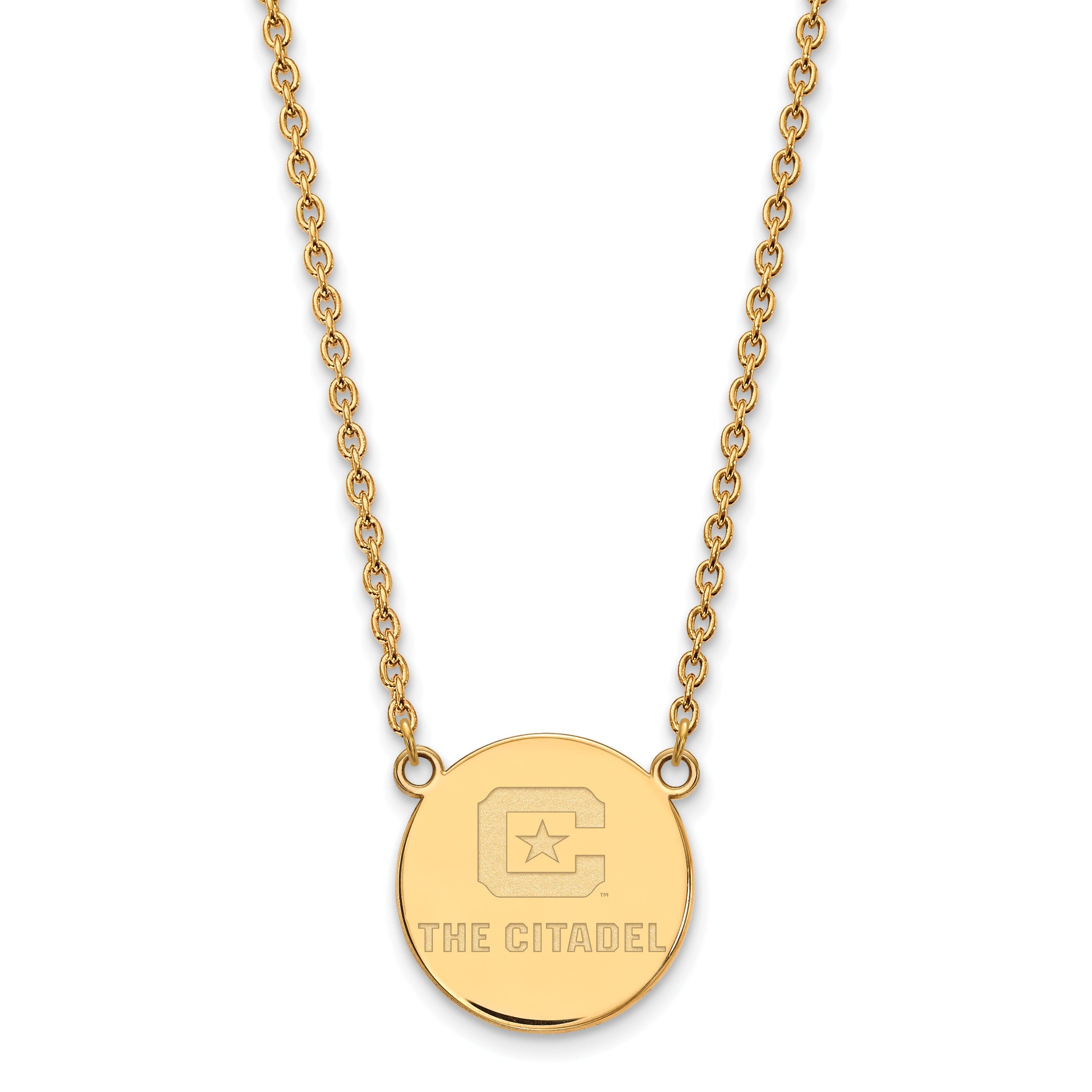 10K Yellow Gold 10Ky Logoart The Citadel Large Pendant Necklace