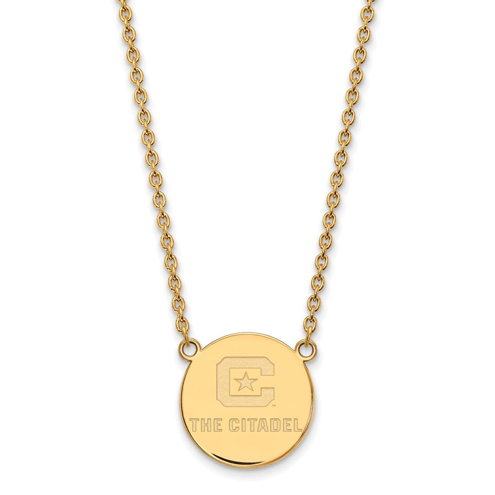 Gold Plated Sterling Silver Gp Logoart The Citadel Large Pendant Necklace