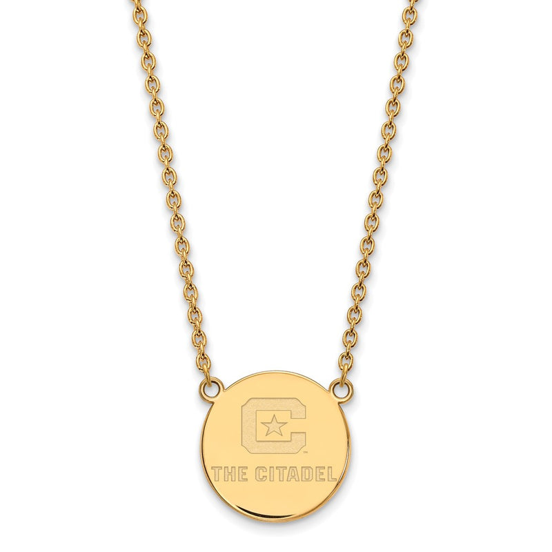 Gold Plated Sterling Silver Gp Logoart The Citadel Large Pendant Necklace