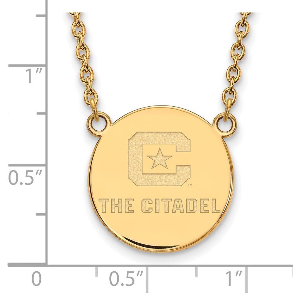 Gold Plated Sterling Silver Gp Logoart The Citadel Large Pendant Necklace