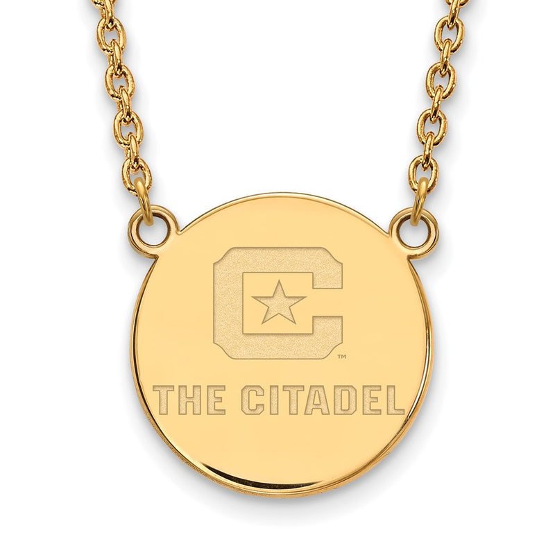 Gold Plated Sterling Silver Gp Logoart The Citadel Large Pendant Necklace