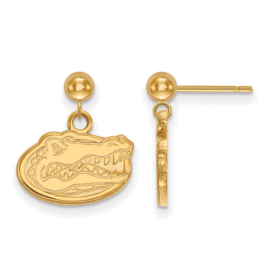 14K Yellow Gold Logoart University Of Florida Dangle Ball Post Earrings