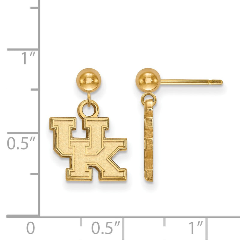 Gold Plated Sterling Silver Logoart University Of Kentucky U K Dangle Ball Post Earrings