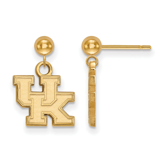 14K Yellow Gold Logoart University Of Kentucky U K Dangle Ball Post Earrings