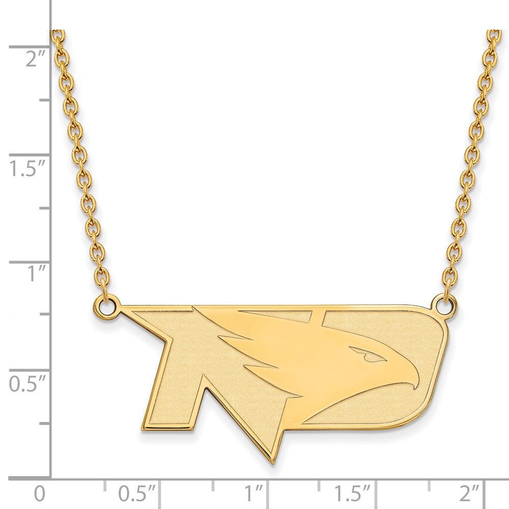 Gold Plated Sterling Silver Logoart University Of North Dakota Large Pendant 18 Inch Necklace