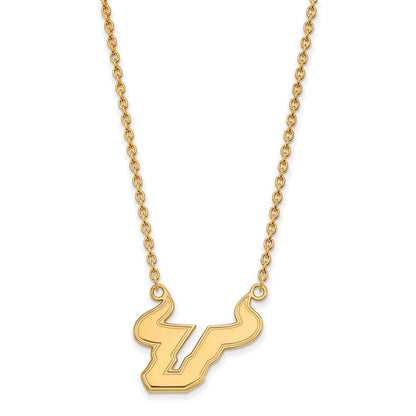 14K Yellow Gold Logoart University Of South Florida Bull Large Pendant 18 Inch Necklace