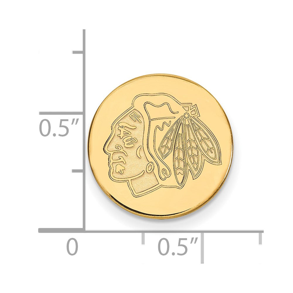 14K Yellow Gold Gold NHL LogoArt Chicago Blackhawks Lapel Pin