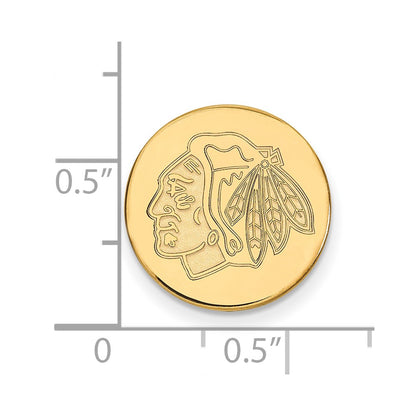 14K Yellow Gold Gold NHL LogoArt Chicago Blackhawks Lapel Pin