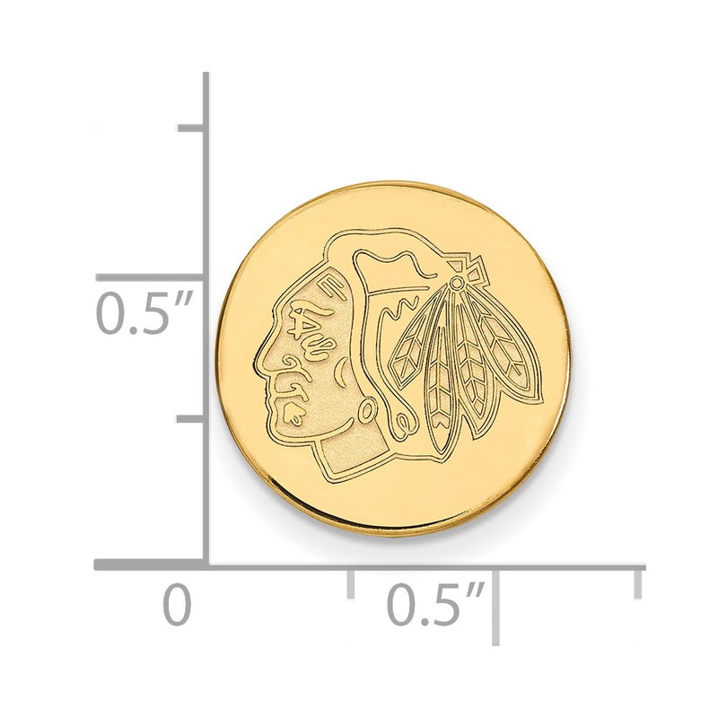 14K Yellow Gold Gold NHL LogoArt Chicago Blackhawks Lapel Pin
