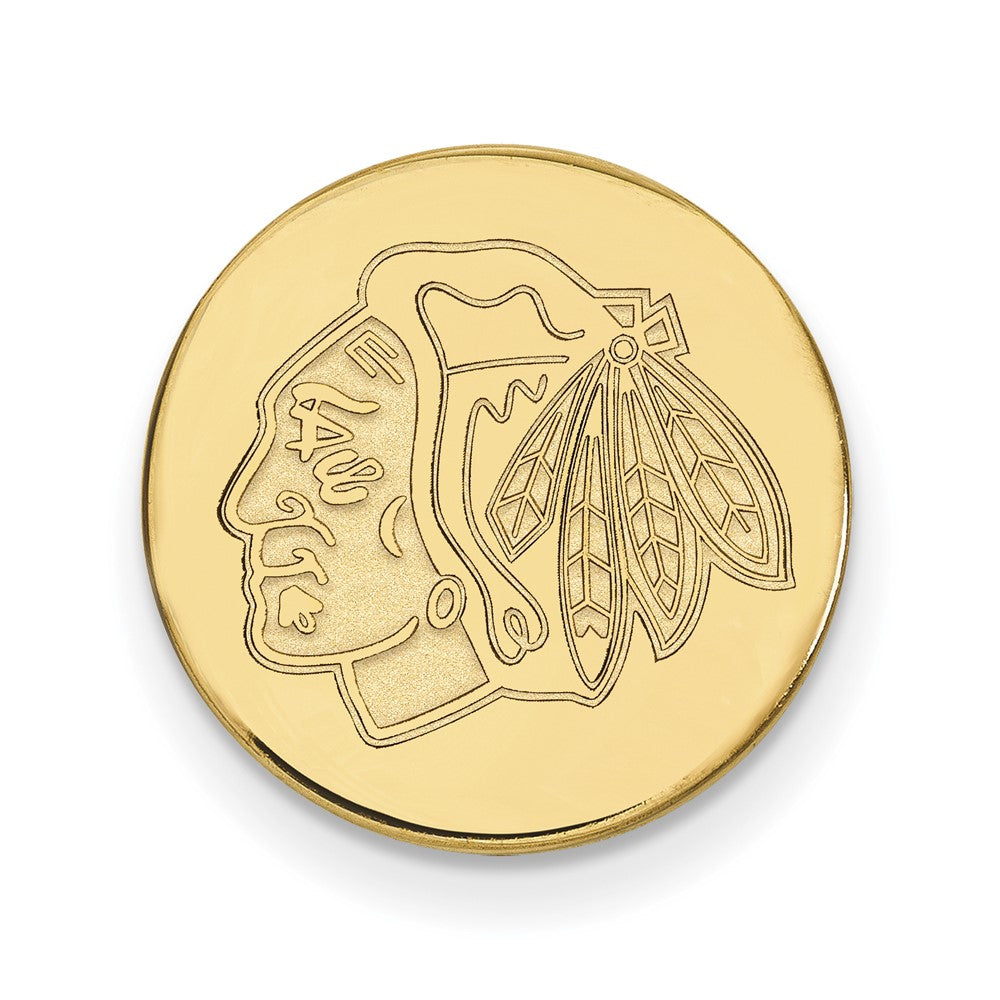 14K Yellow Gold Gold NHL LogoArt Chicago Blackhawks Lapel Pin