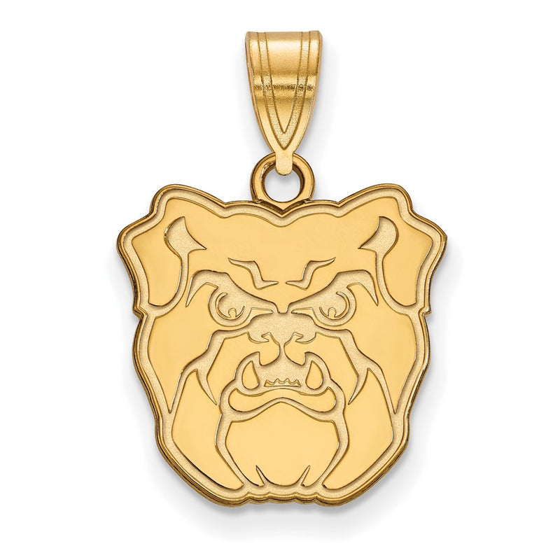 Gold Plated Sterling Silver Logoart Butler University Bulldog Medium Pendant